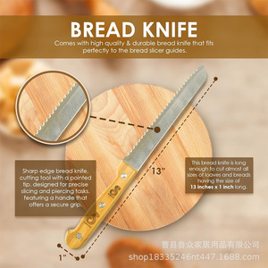 Cortador de Pan de Bambú Lu Zhong, Tabla de Cortar Pan Plegable de Madera con Bandeja Recolectora de Migas para Herramientas de Repostería - Product Image 5
