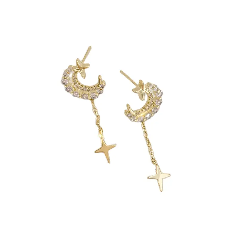 Multi Style Female Elegant Long Dangle Earrings Romantic Vintage Tassel Zircon Stars Pearls Earrings Korean Fashion Jewelry