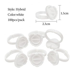 Disposable Eyelash <b>Glue</b> Ring Holder <b>Plastic</b> Dual Sided <b>Glue</b> Rings for Lash Extension Salon Wholesale - Product Image 3