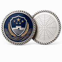Médaille Souvenir Personnalisée Double Face en Métal Émaillé avec Motif Château Étoile Dorée, Style Antique et Moderne, Moulée sous Pression, Vente en Gros