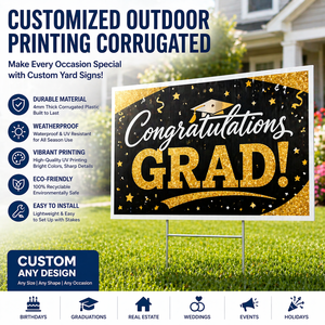 Customized Outdoor Printing Corrugated <b>Plastic</b> Yard Greeting Signs - Product Image 1