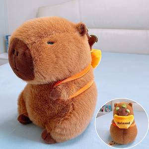 Peluche unisexe super douce en forme de chef ours capybara portant un sac de frites, ornement à suspendre à la porte, anti-stress, en coton PP - Product Image 6
