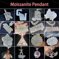 Chaîne de luxe pendentif hommes 20mm S925 lettre personnalisée pendentif VVS Moissanite infini croix chaîne cubaine avec pendentif