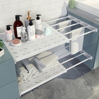 Étagère de rangement réglable sans perçage à un seul niveau pour armoire, chambre d'étudiant, placard et salle de bain