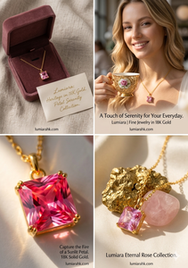 LUMIARA Nouveau Pendentif Carré de Luxe en Acier Inoxydable Plaqué Or 18K Style Bohème avec Tourmaline Rose Taille Princesse Simple et Tendance - Product Image 3