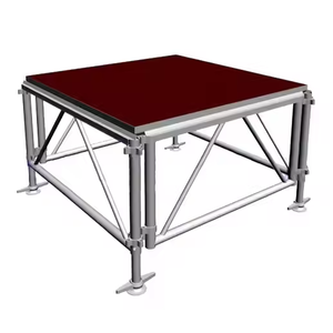 Plataforma de escenario portátil de aluminio ajustable con 4 Patas de tubo cuadrado duradero con ranuras antideslizantes para diversas actividades - Product Image 6