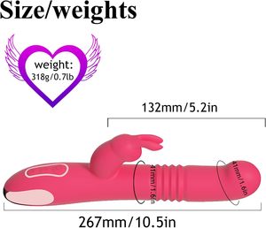 2025 nuevos juguetes flexibles para adultos de conejo, varita clásica de mano impermeable realista, 10 potentes 3 modos de empuje para vibradores de mujer - Product Image 6
