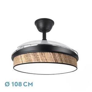 72W DC <b>fan</b>, black/dark gray, 3 blades, 7200lm, 3000k/4000k/6000k light, <b>remote</b> <b>control</b>, memory and timer, ideal - Product Image 1