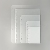 Diviseur de fichiers en plastique Pp Transparent de haute qualité A4 A5 A6 A7 B5 6 diviseurs de classeur à anneaux A5 diviseurs pour ordinateur portable