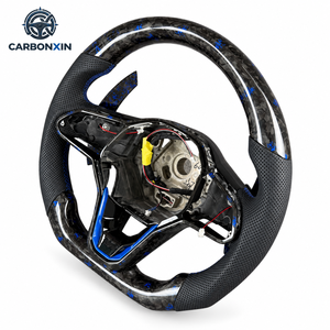Volante para VW Golf MK8 GTI R-Line, 4 radios, deportivo, cuero/fibra de carbono, 40 mm, función de calefacción personalizada, pantalla LED - Product Image 1
