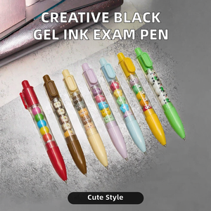 Encre noire 0.5mm bricolage stylos gel effaçables avec Logo personnalisé plastique Durable rechargeable et <span class=keywords><strong>action</strong></span> de presse pour le soulagement du stress d'examen - Product Image 2