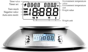 เครื่องชั่งอาหารดิจิตอลอัจฉริยะ สแตนเลส พร้อมจอ LCD แสดงผลละเอียดถึง 1 กรัม ใช้พลังงานจากแบตเตอรี่ สำหรับชั่งน้ำหนักอาหาร รุ่น OE - Product Image 4