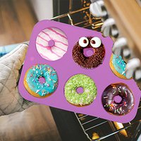 DIY Schokoladen form Kuchen Cupcake Seife Fondant form Dekorations werkzeuge 3D Backblech Hitze beständiges Silikon 6 Hohlraum Donut form