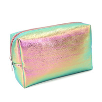 Holographic Glitter Bathing Suit Display 3D Hologram Muliti-functional Portable Rectangular Travel Makeup Bag Cosmetic Pouch