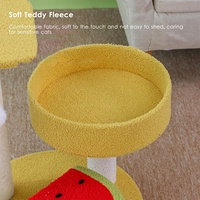 Arbre à chat en bois avec condo, habitat en peluche, poteaux à gratter et plateforme de jeu pour usage intérieur multi-chats, structure d'escalade pour chats