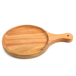 Bandeja redonda de madera de 9 pulgadas para servir pizza, carne, sushi, frutas, queso, uso doméstico - Product Image 2