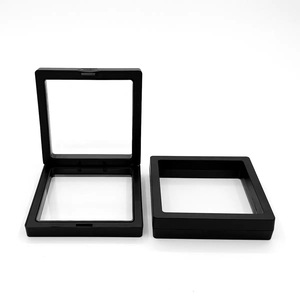 Boîte <span class=keywords><strong>de</strong></span> présentation rigide en carton pour bijoux, avec membrane transparente et cadre flottant, pour boucles d'oreilles, pièces <span class=keywords><strong>de</strong></span> monnaie, médailles et médaillons, à <span class=keywords><strong>fermeture</strong></span> magnétique - Product Image 1