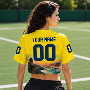 Camiseta Deportiva Personalizada de Puerto Rico, Recuerdo de la Isla, con Nombre y Número, Estilo Urbano, Oversize, de Malla, para Fútbol Americano - Product Image 2