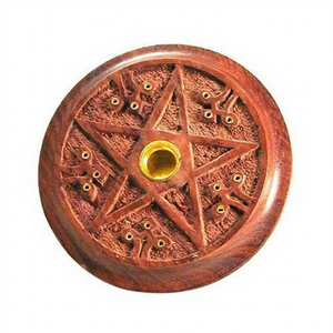 จานไม้ทำมือสำหรับวางธูปและฐานวางธูปสำหรับธูปอินเดีย ตกแต่งบ้าน - Product Image 1