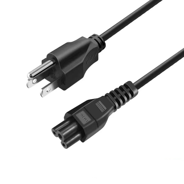 US Standard Laptop Power Cord C5/C6 Nema Plug Male IP55 Rated Customizable Length Computer Use Plum Blossom Mickey Mouse Design