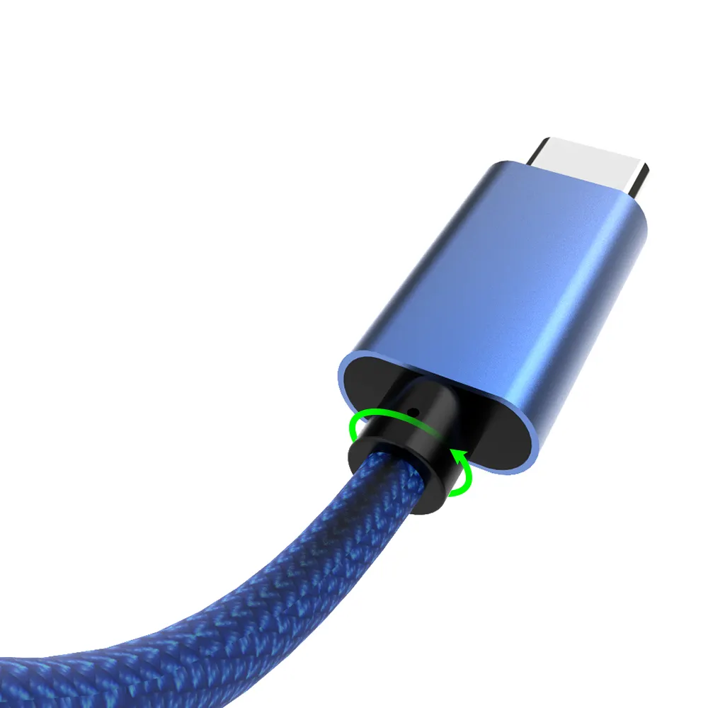 כחול ניילון USB סוג C מטען כבל USB 2.0 קלוע כבל תואם עם סמסונג גלקסי S10 S9 S8 S20 בתוספת A51 A11