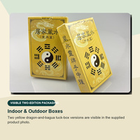 Cartes à Jouer en Papier Écologiques Personnalisées Keji FS, Design Dragon Jaune Bagua, Durables, Coins Arrondis, Boîte en Papier Portable pour la Famille