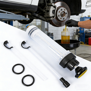Pompe d'extraction de liquide automobile 200cc, outil manuel de <span class=keywords><strong>vidange</strong></span> d'huile avec 2 tubes d'<span class=keywords><strong>aspiration</strong></span> en PVC de 22 cm - Product Image 1