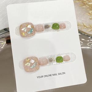 Low-price Wholesale, Rose Cherry <strong>Wine</strong> - Deep Red, Dazzling Sparkles, High-end Texture, Pure Handmade Wearable Press on Toe <strong>Nails</strong> - Product Image 3