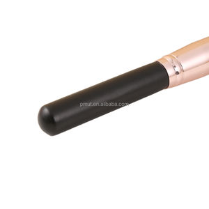 Brocha de <span class=keywords><strong>Maquillaje</strong></span> Vegana con Mango de Madera Negro Mate y Logotipo Personalizado, Brocha Plana para Base de <span class=keywords><strong>Maquillaje</strong></span> con Virola en Oro Rosa o Plata para <span class=keywords><strong>Uso</strong></span> Facial - Product Image 5