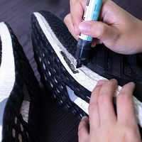 Baskets marqueur, stylo de peinture en cuir acrylique, blanc et noir, personnalisé, premium, pour chaussures, haute qualité, 2 pièces