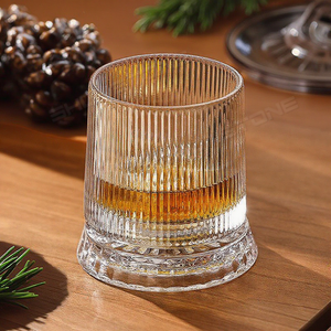 New Arrival <strong>Crystal</strong> Creative Rotating Whiskey Glass Drinking Cup with Glass Tray Rock Spinning Whisky Glass Shunstone Factory - Product Image 6
