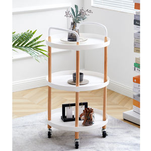 आधुनिक बहु-कार्यात्मक पहिया उपयोगिता कार्ट प्लास्टिक बहु-परत रसोई घर भंडारण के लिए रोलिंग रैक - Product Image 3