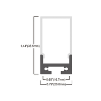 20x36.5MM pour éclairage de plafond canal de boîtier en Extrusion d'aluminium avec couvercle en PMMA PC bande Led profilé en Aluminium