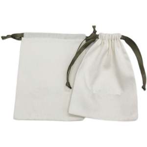 Sac en toile de coton biologique blanc naturel personnalisé avec cordon de serrage, pochette cadeau, emballage pour boucles d'oreilles, sacs à bijoux - Product Image 3