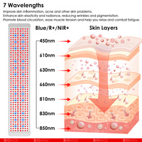 Appareil PDT à écran tactile 7 ondes pour la beauté, lampe de photobiomodulation, dispositif LED corps entier, panneau de luminothérapie rouge avec support électrique