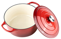 Casserole de cuisson en fonte 5.5-qt ronde Four hollandais Revêtement émaillé en fonte Offre Spéciale