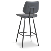 Tabourets de bar ergonomiques en similicuir blanc avec dossier, repose-pieds et pieds en métal, chaise de salle à manger