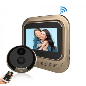 VIDEW 4.3" LCD Digital Viewer ICSee APP 150 View Angle Video Doorbell 8000mAh Battery Infrared Door Peephole PIR Camera