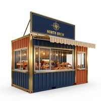 Kiosque mobile de desserts préfabriqué entièrement personnalisable de 20 pieds pour les marchés de Noël, idéal comme café conteneur ou stand événementiel.