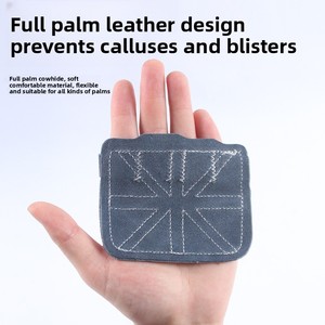 Gants de musculation à 4 doigts – Respirants, antidérapants, absorbant les chocs – Paume en cuir pour haltères, barres, tractions, gym – Hommes - Product Image 6