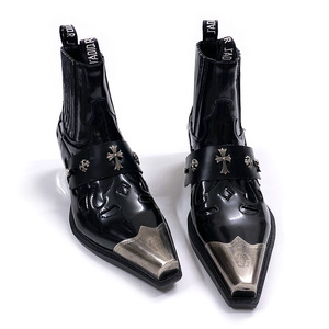 Bottes de moto à talon épais pour hommes et femmes, personnalisées, à la mode, grandes tailles, pour tenue habillée ou décontractée, vente en gros - Product Image 3