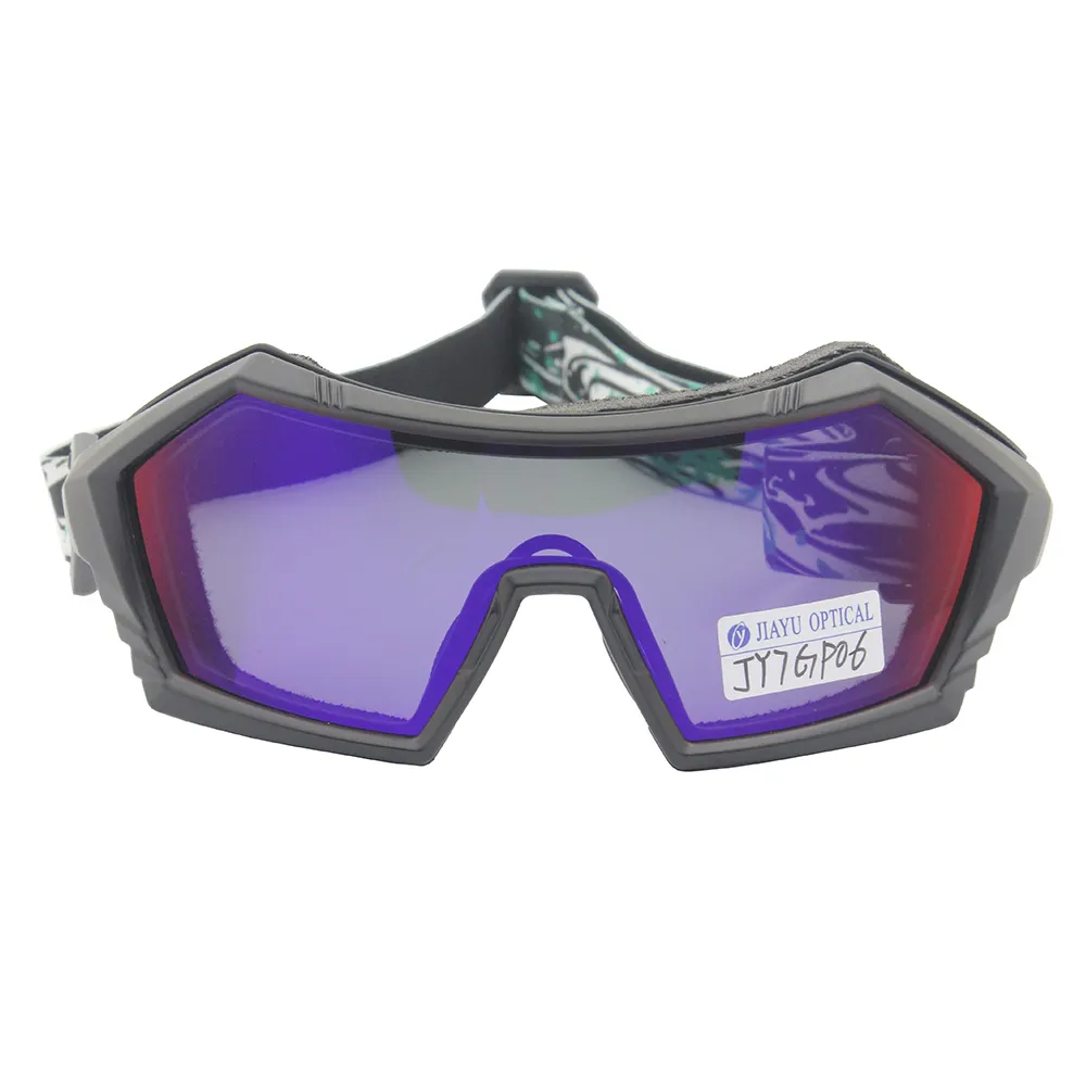 Anti-Impact Dustproof Foam Pads Safety Standard Sun Glasses Purple Mirror One Piece Motorcycle Goggles EN166