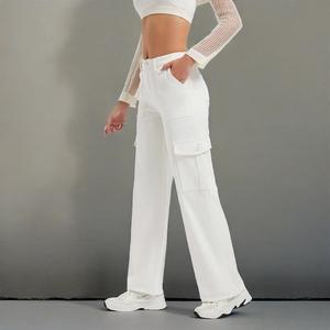 กางเกงยีนส์สีกากีทรงหลวมเอวสูง, กางเกงแฟชั่นสตรีทแฟชั่น2025 - Product Image 1