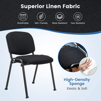 Chaise de conférence empilable sans accoudoirs, en tissu doux, avec structure en fer, pour réunions de personnel, églises, salles de formation et bureaux