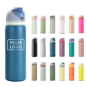 Botella térmica de acero inoxidable con doble pared y pajita, personalizada con logo, sin BPA, para deporte y viaje, venta al por mayor - Product Image 1