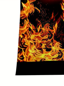 Set Casual 2 Pezzi Unisex in 100% Poliestere Satinato Traspirante con Stampa <span class=keywords><strong>Lupo</strong></span> Fiammeggiante, <span class=keywords><strong>Felpa</strong></span> con Cappuccio e Girocollo a Maniche Lunghe - Product Image 4