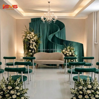 Drapé de scène semi-circulaire en soie de lait, taille personnalisée SMS, pour décoration de mariage