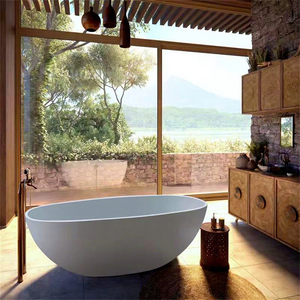 Vente directe <span class=keywords><strong>d</strong></span>'usine, baignoire en pierre artificielle pas chère, baignoire autoportante avec hydromassage, baignoires avec système <span class=keywords><strong>d</strong></span>'évacuation de l'<span class=keywords><strong>eau</strong></span> pour 1 personne - Product Image 1