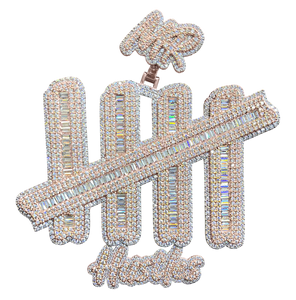 Cadena de Oro Rosa con Circonitas 5A, Joyería Hip Hop, Cadena de Cuerda, Colgante de Boda, Nuevo Diseño Mr XXL Hustles - Product Image 1