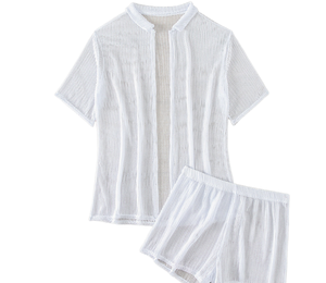 Nouvelle Robe <span class=keywords><strong>de</strong></span> Plage Blanche Évidée Style Européen et Américain <span class=keywords><strong>avec</strong></span> Haut Cache-cœur et Culotte Séparée pour Femme - Product Image 6